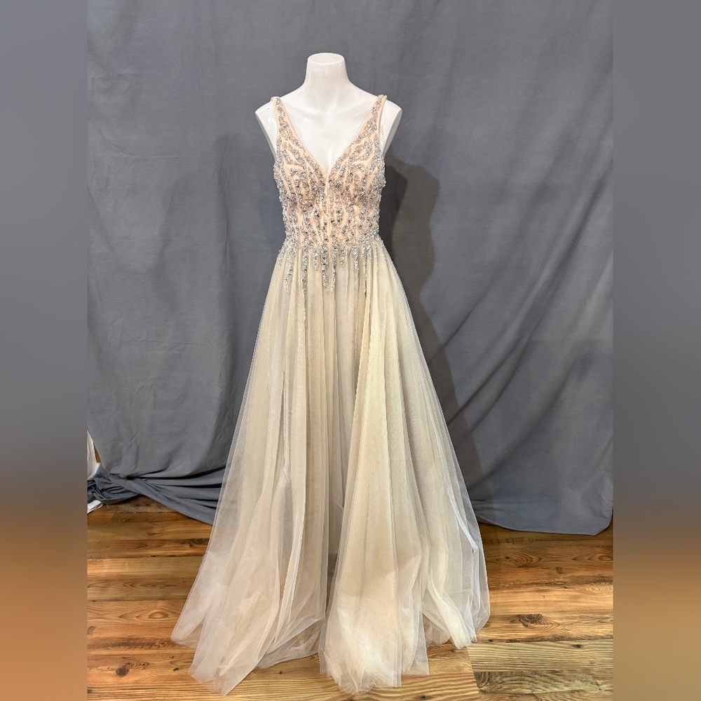 Jolene champagne evening gown